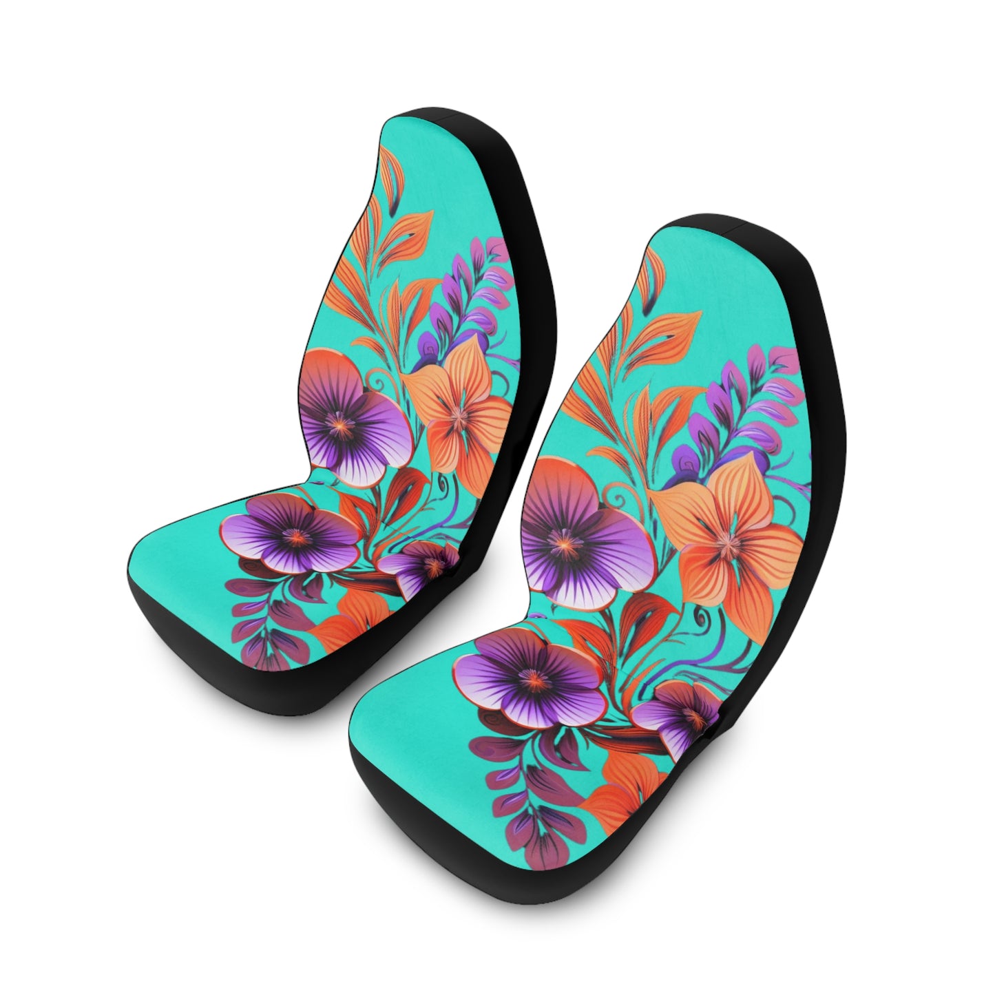 Turquoise Floral Car Seat Covers