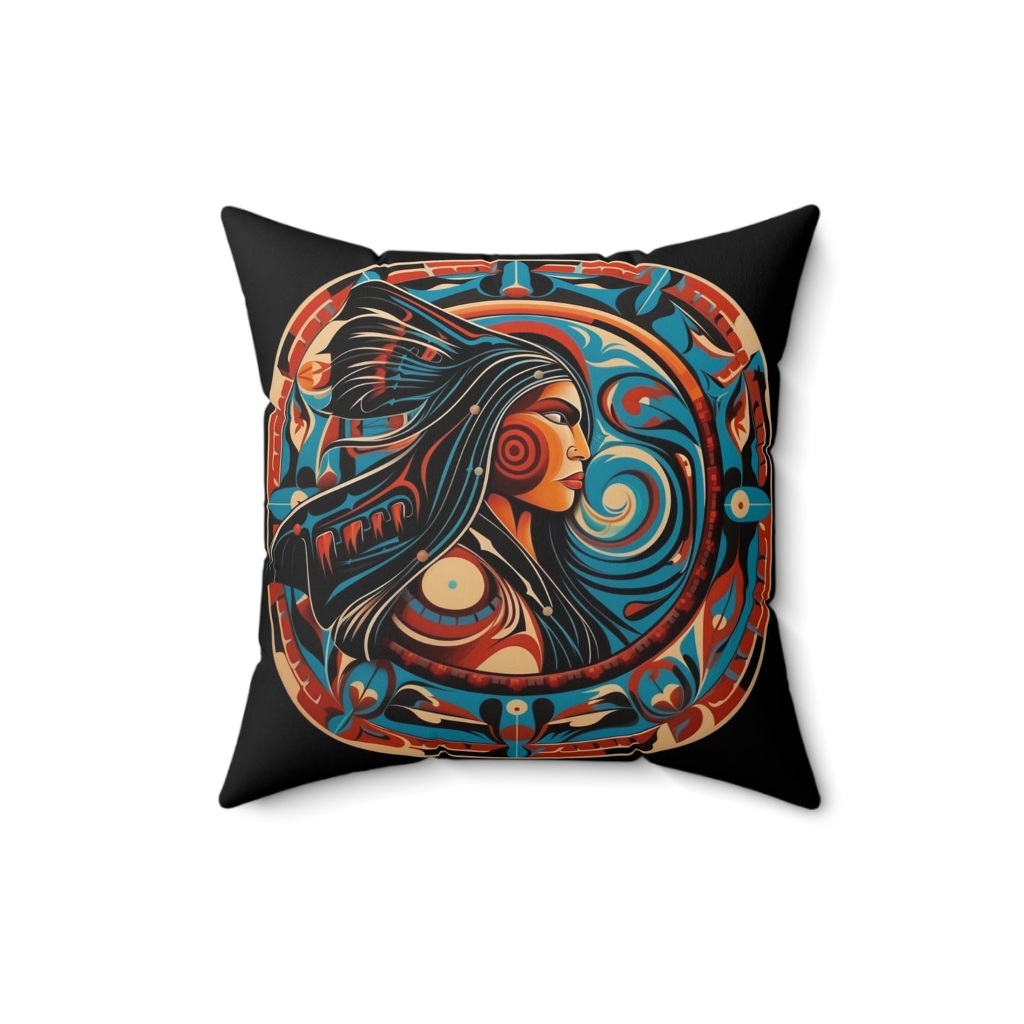 Indigenous Woman Square Pillow