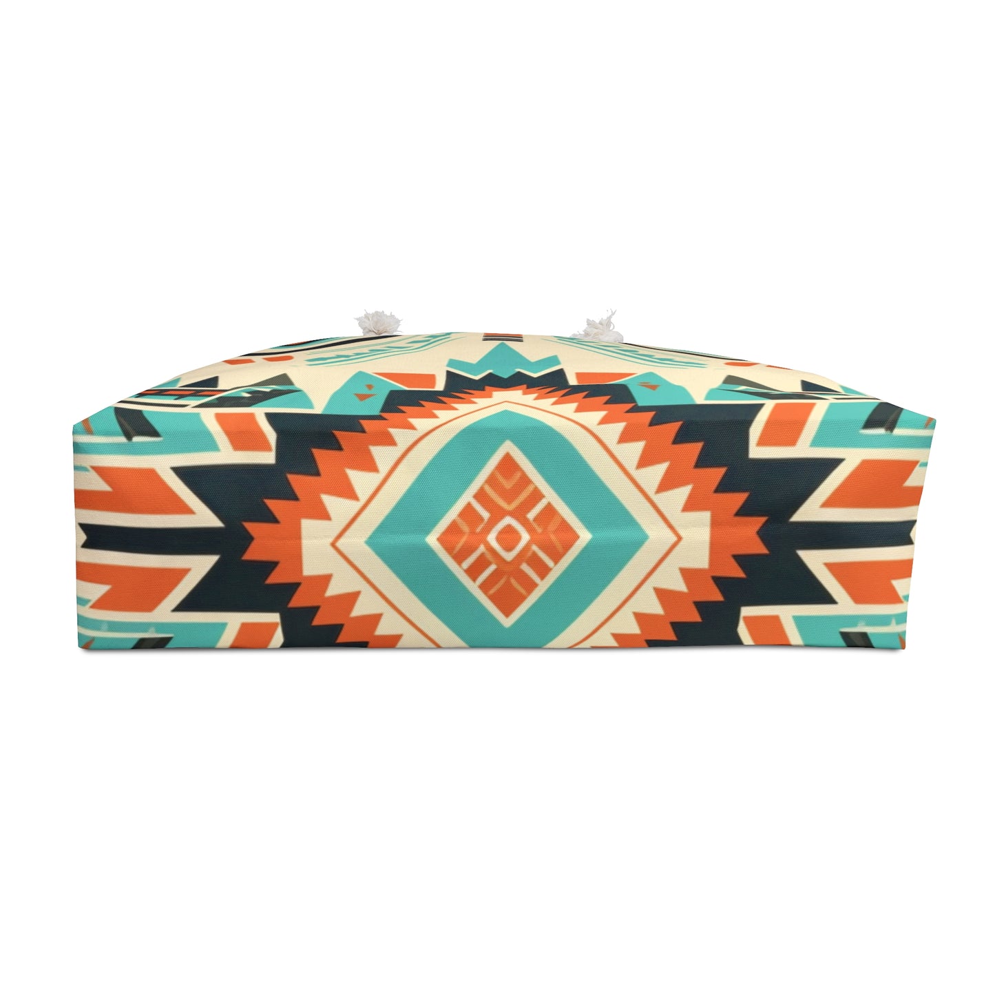 Orange and Turquoise Geometric Weekender Bag
