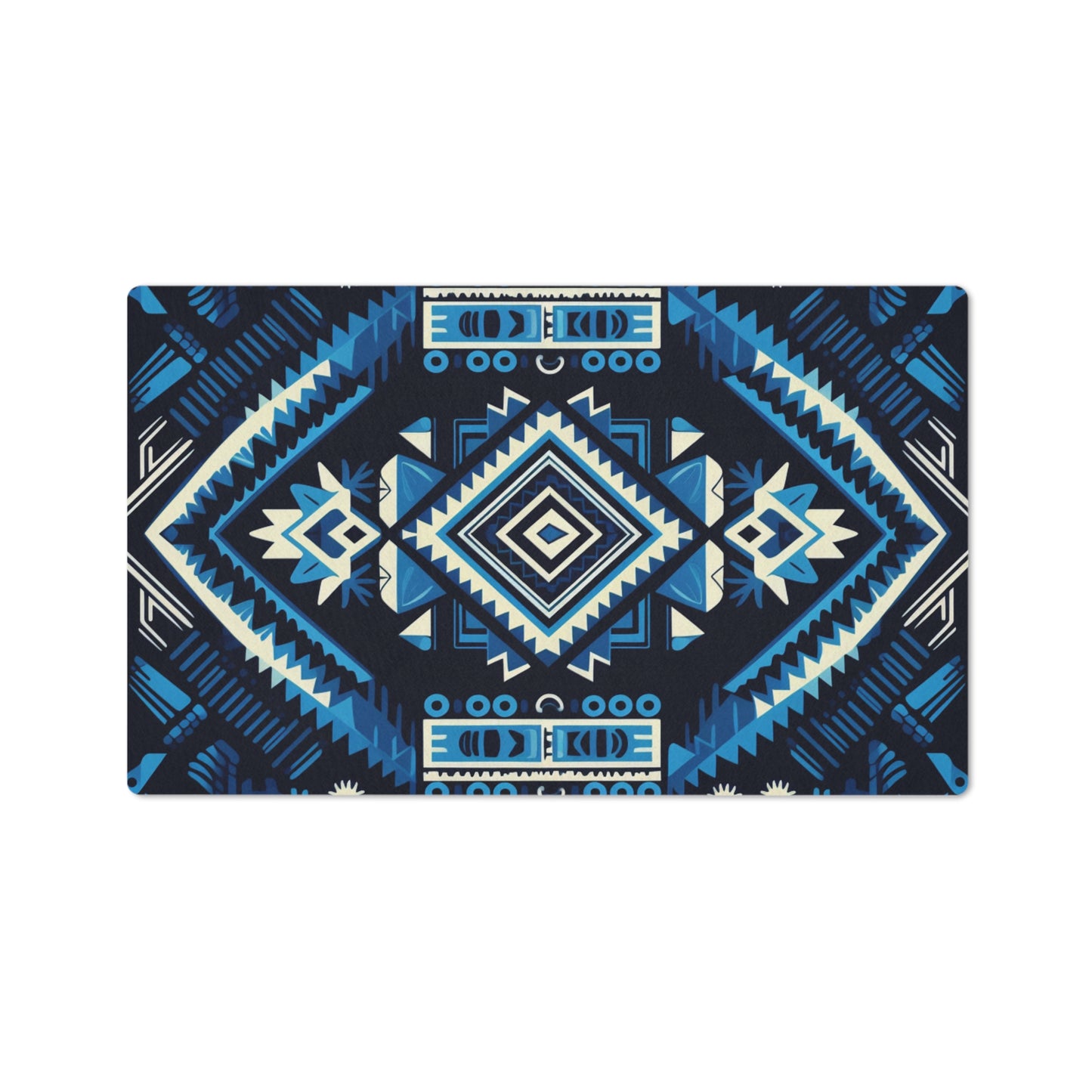 Blue Geometric Floor Mat