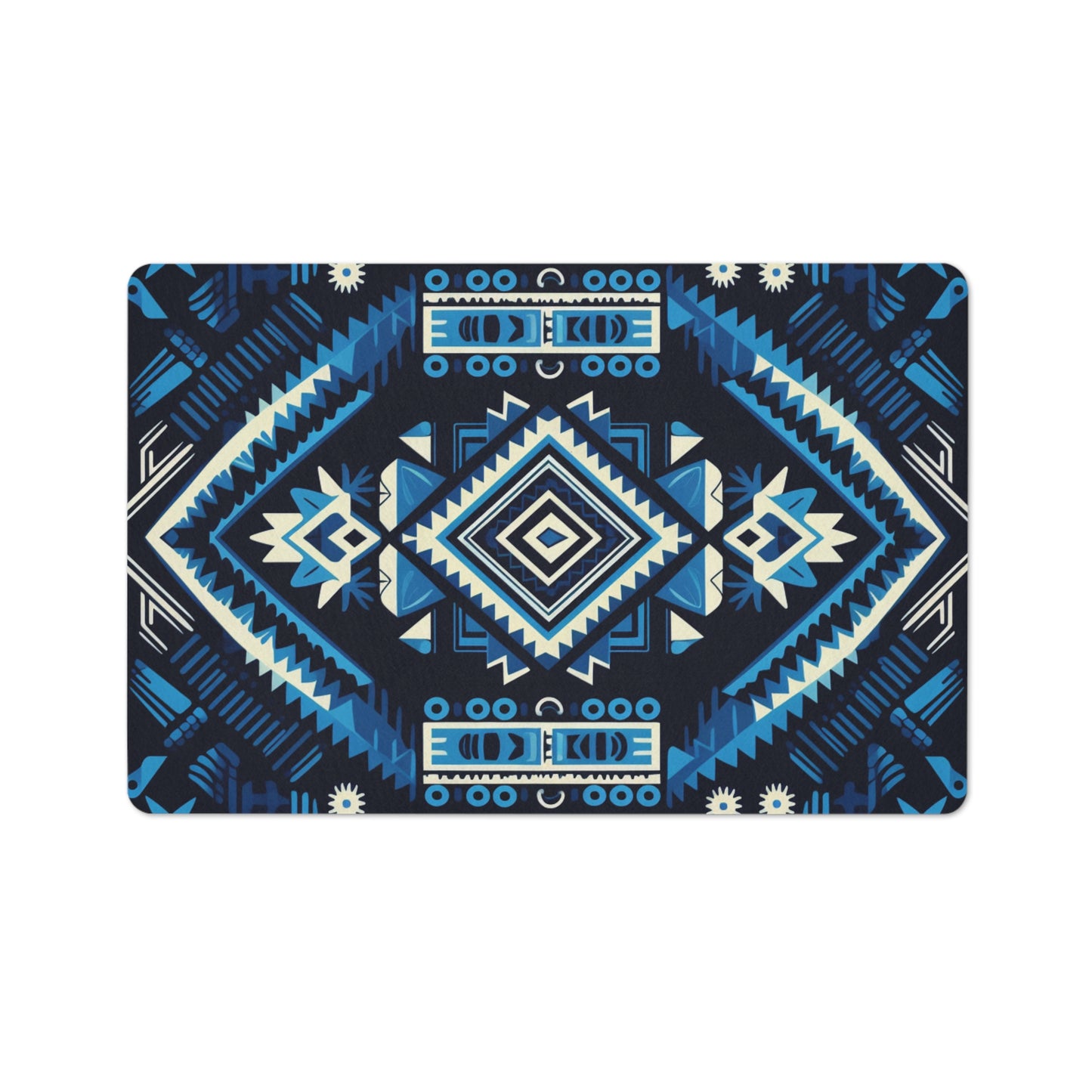 Blue Geometric Floor Mat