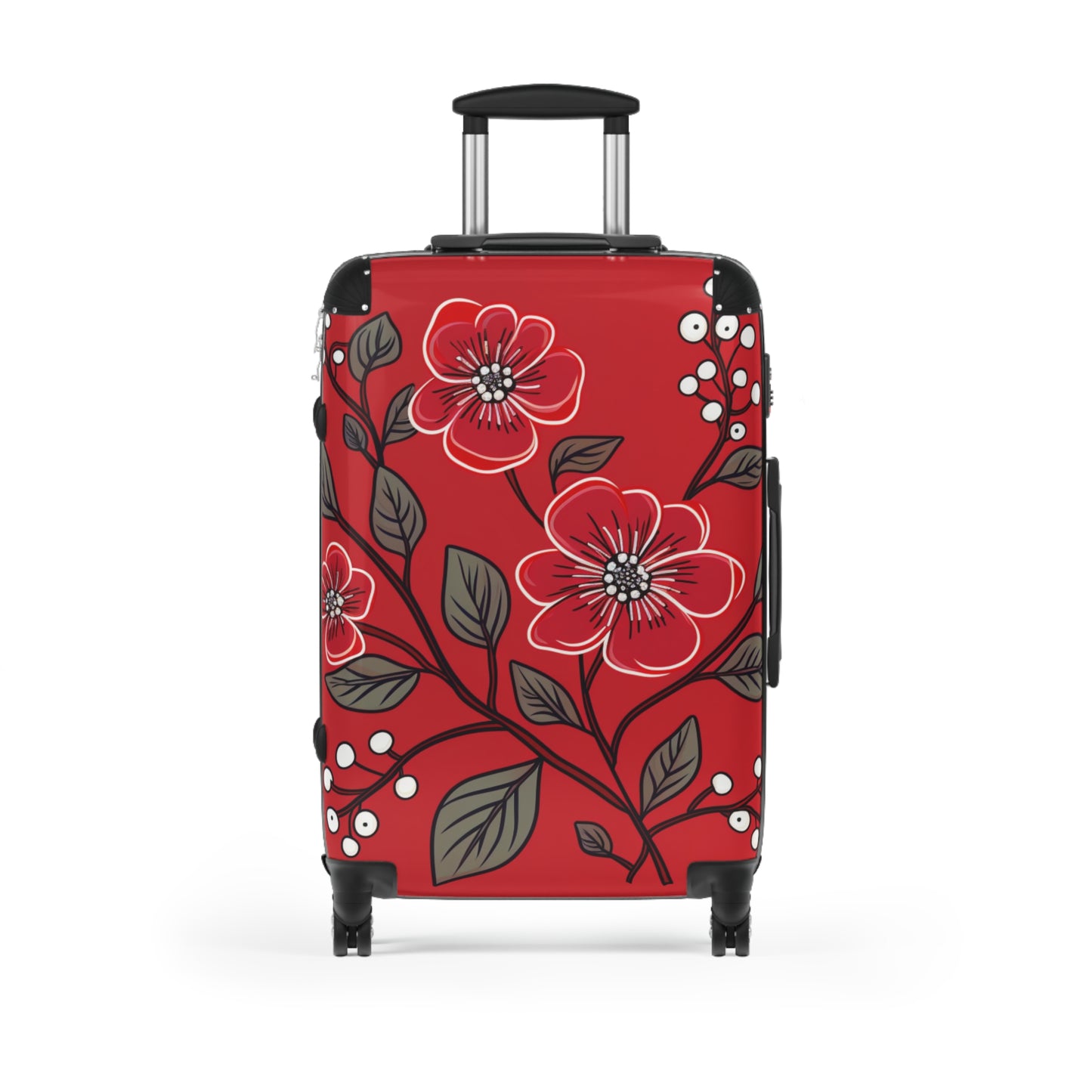 Red Floral Suitcase