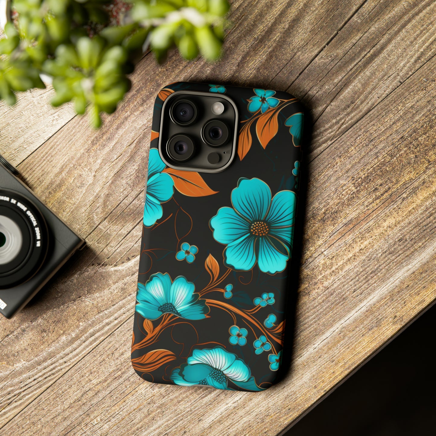 Turquoise Floral phone case