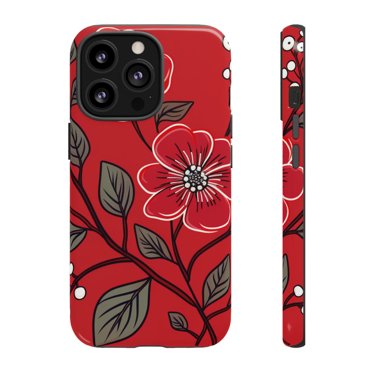 Red Floral phone case