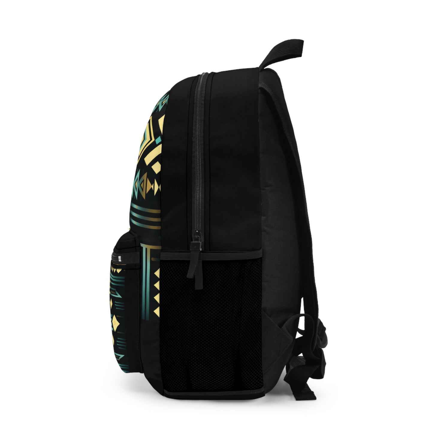 Black and Gold Geometric Backpack