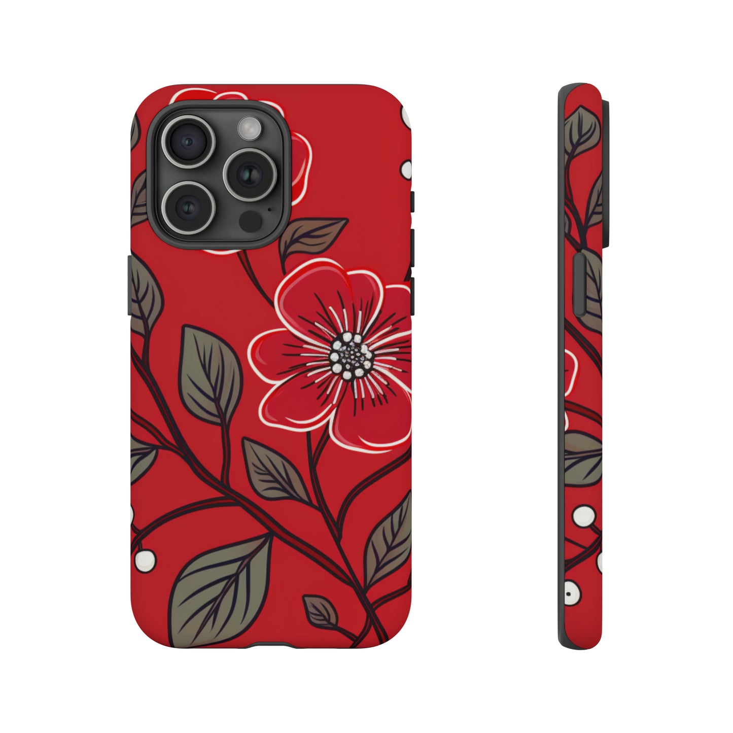 Red Floral phone case