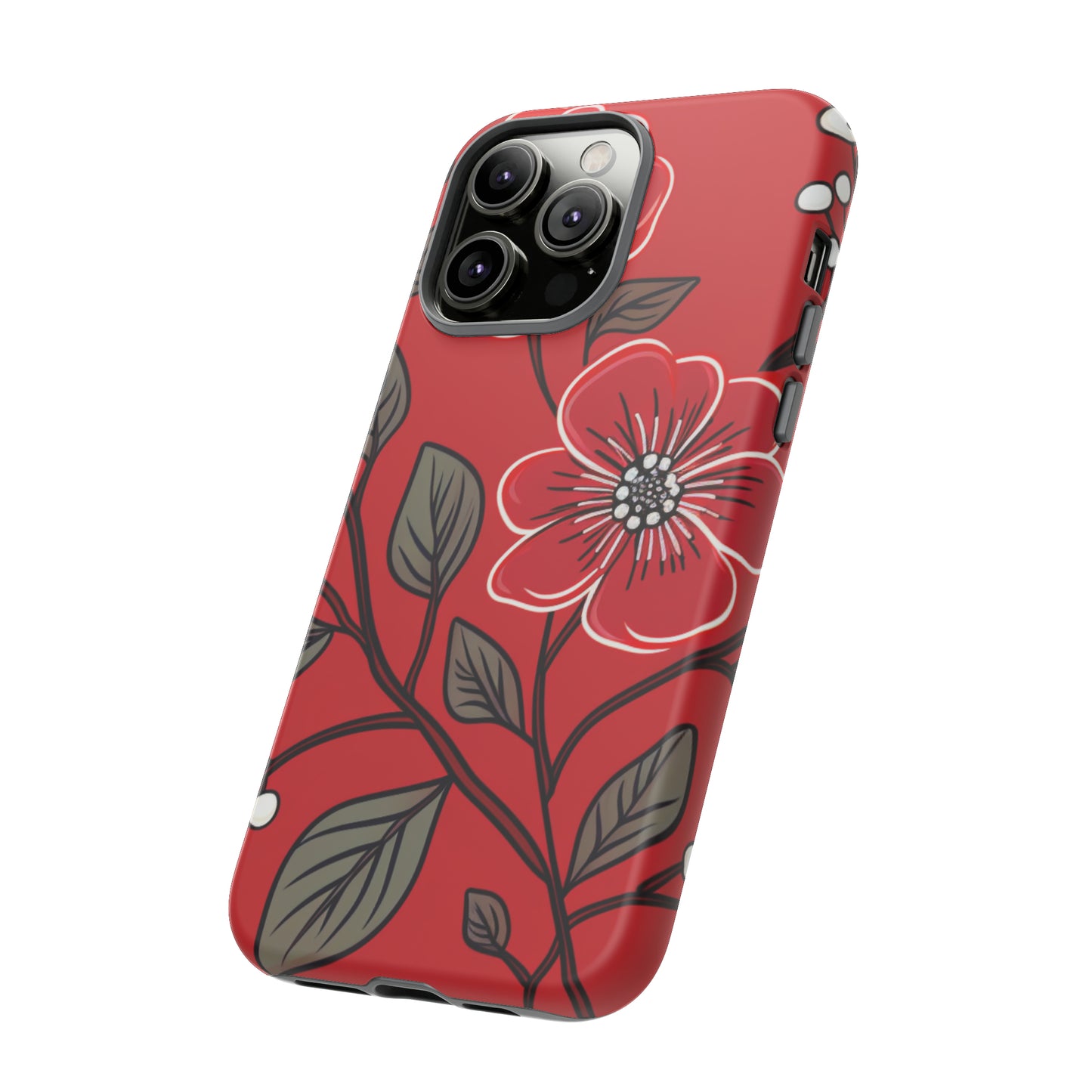 Red Floral phone case