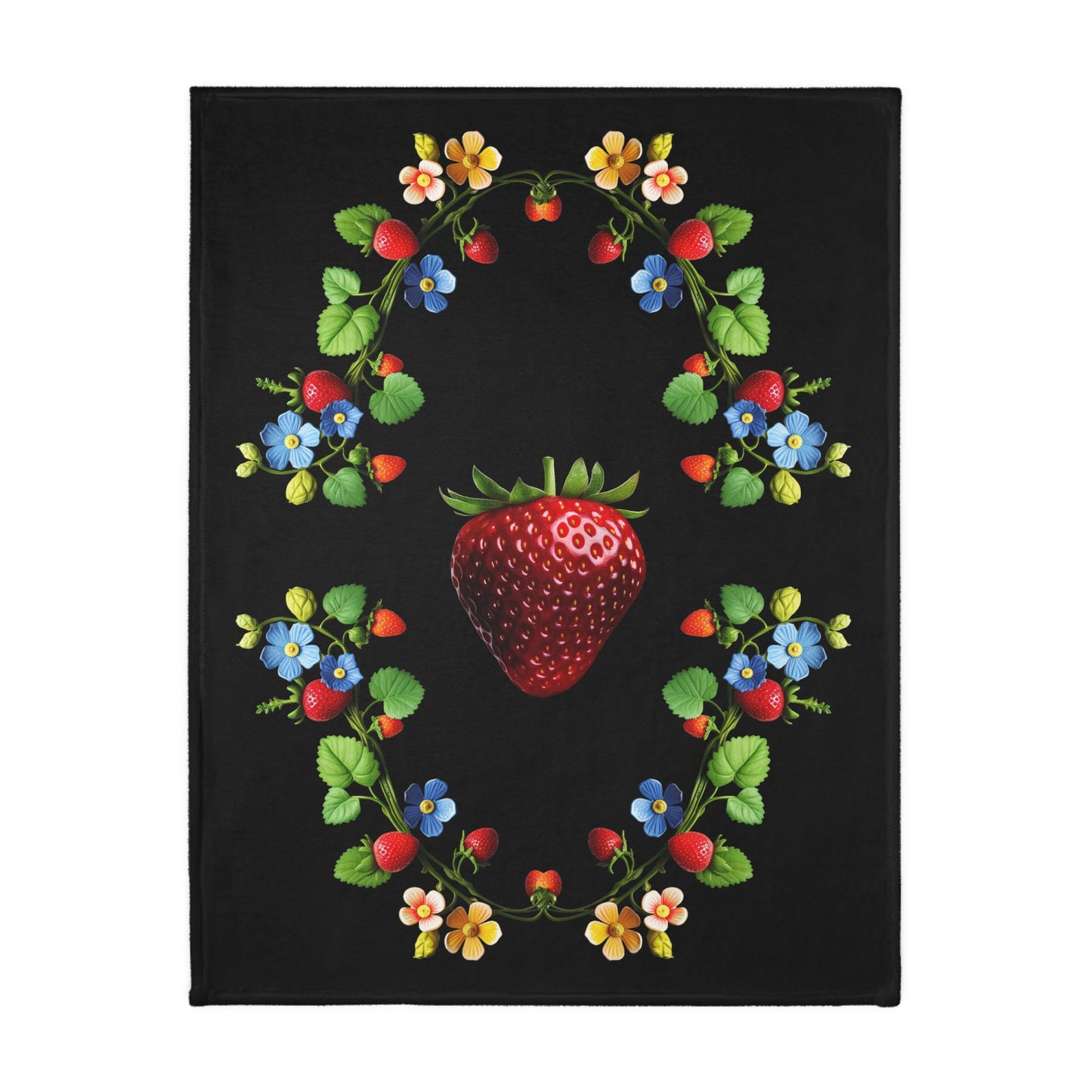 Multicolor Ojibwe Floral Velveteen Minky Blanket (Two-sided print)