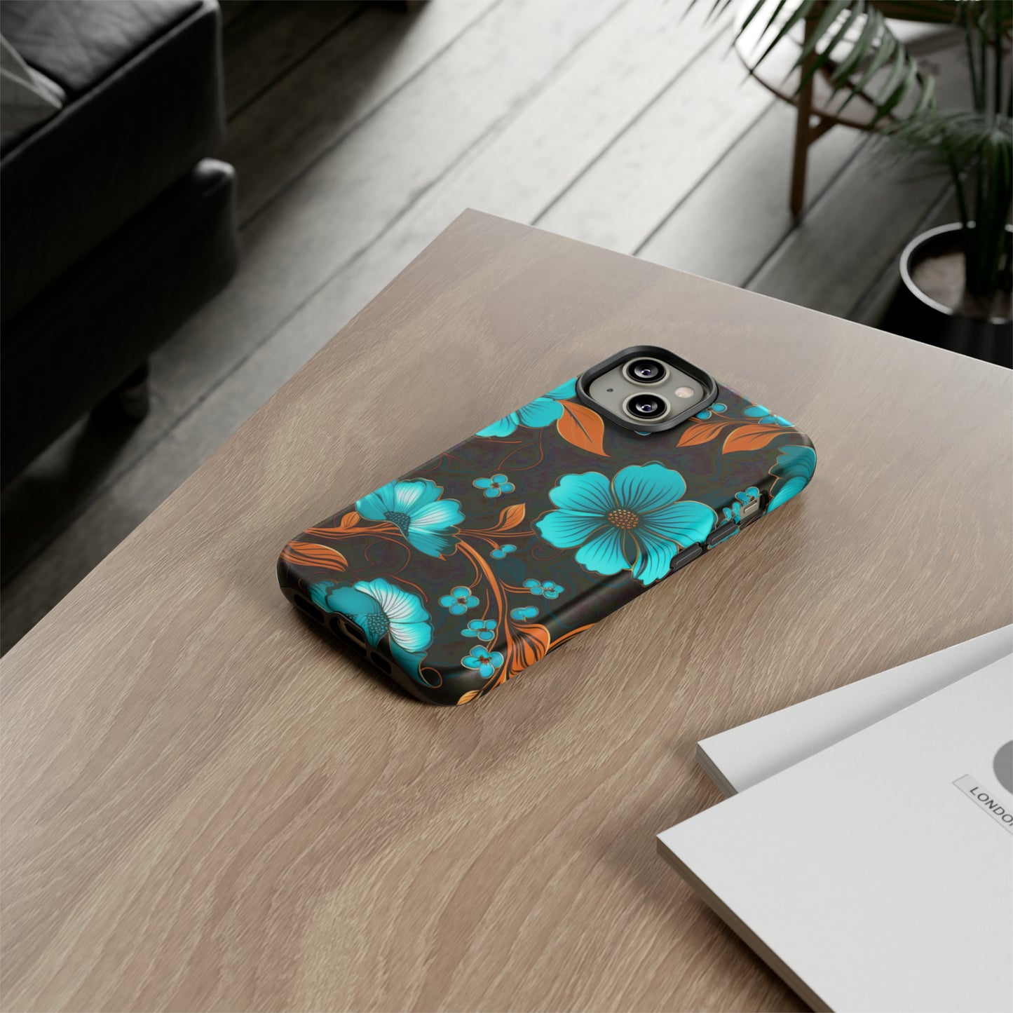 Turquoise Floral phone case