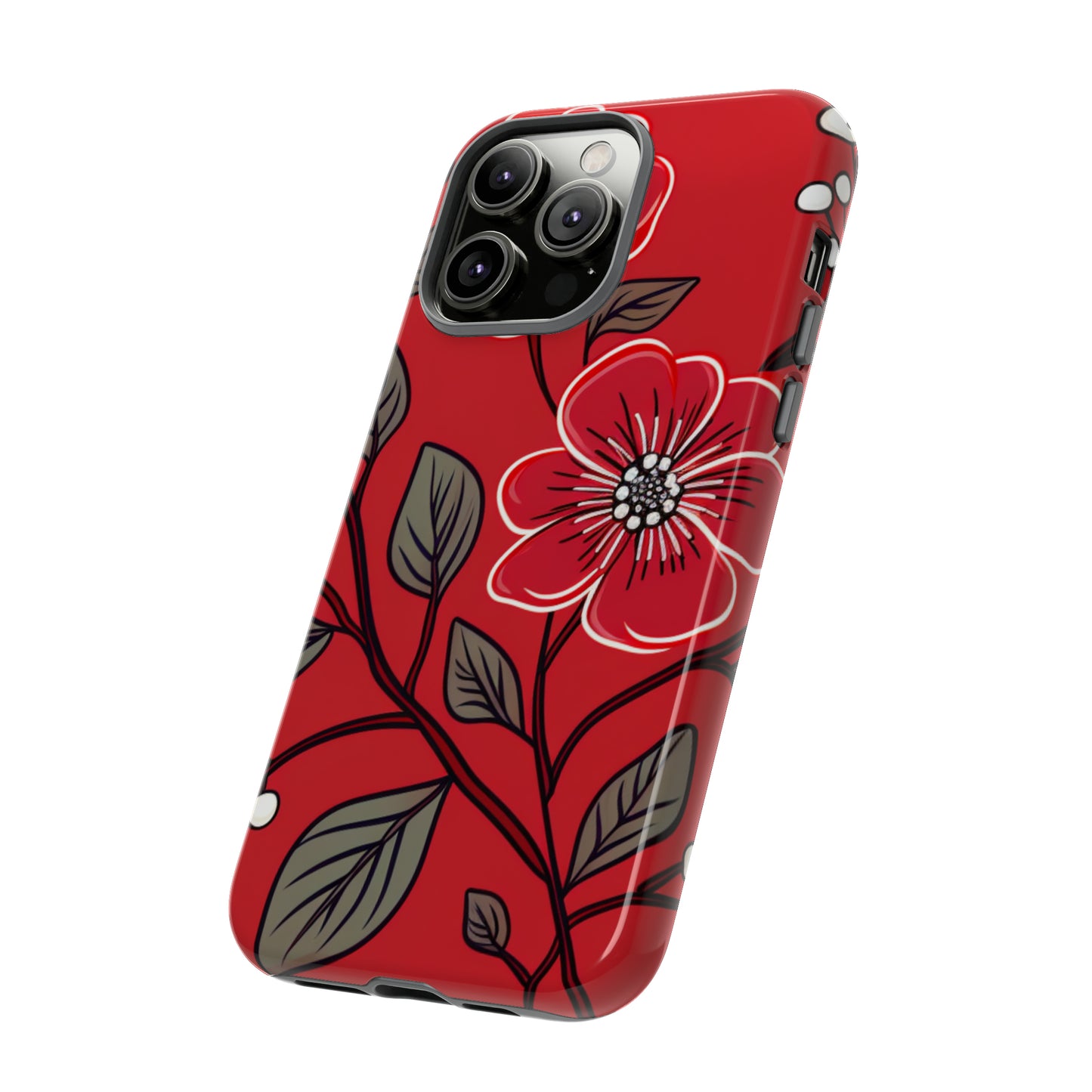 Red Floral phone case