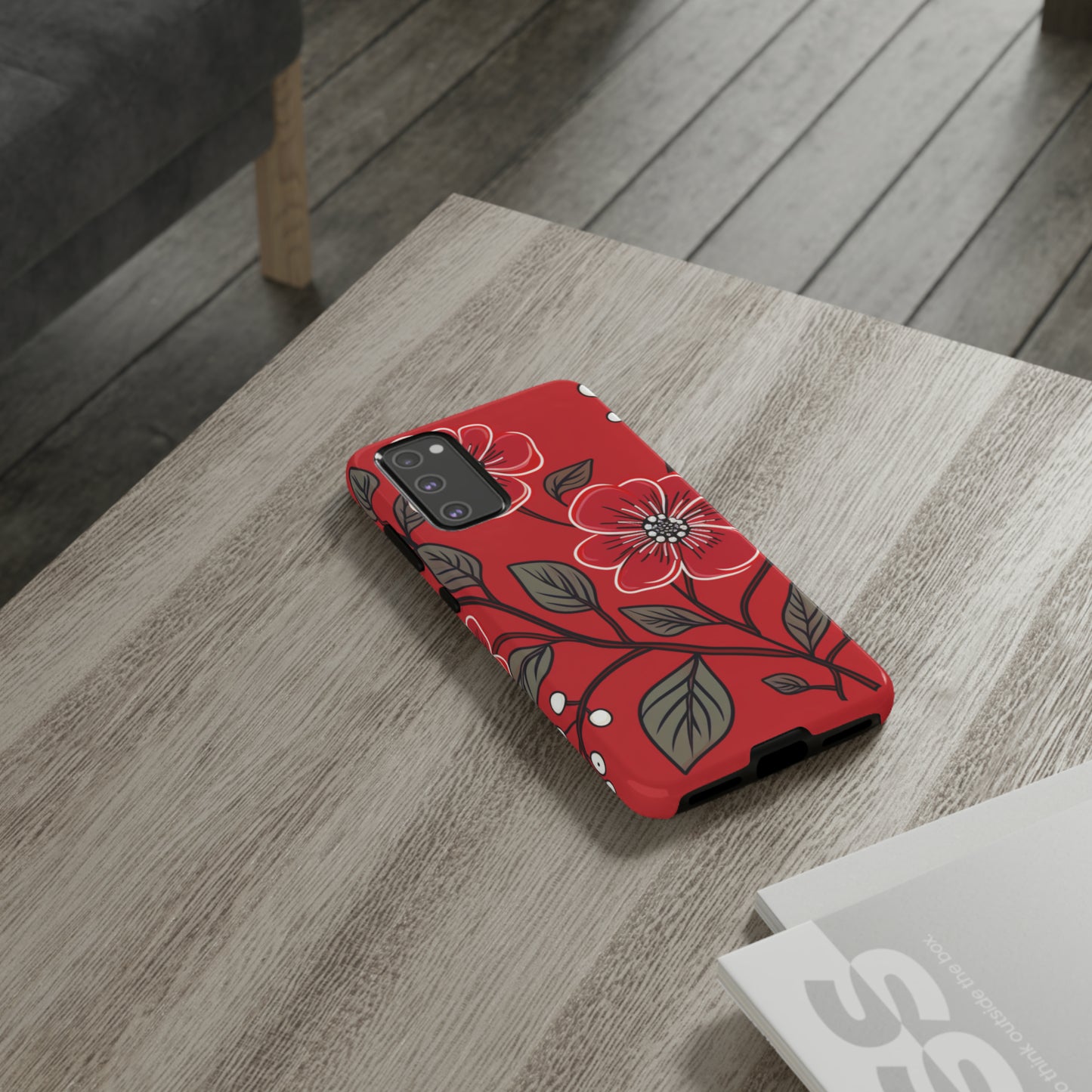 Red Floral phone case