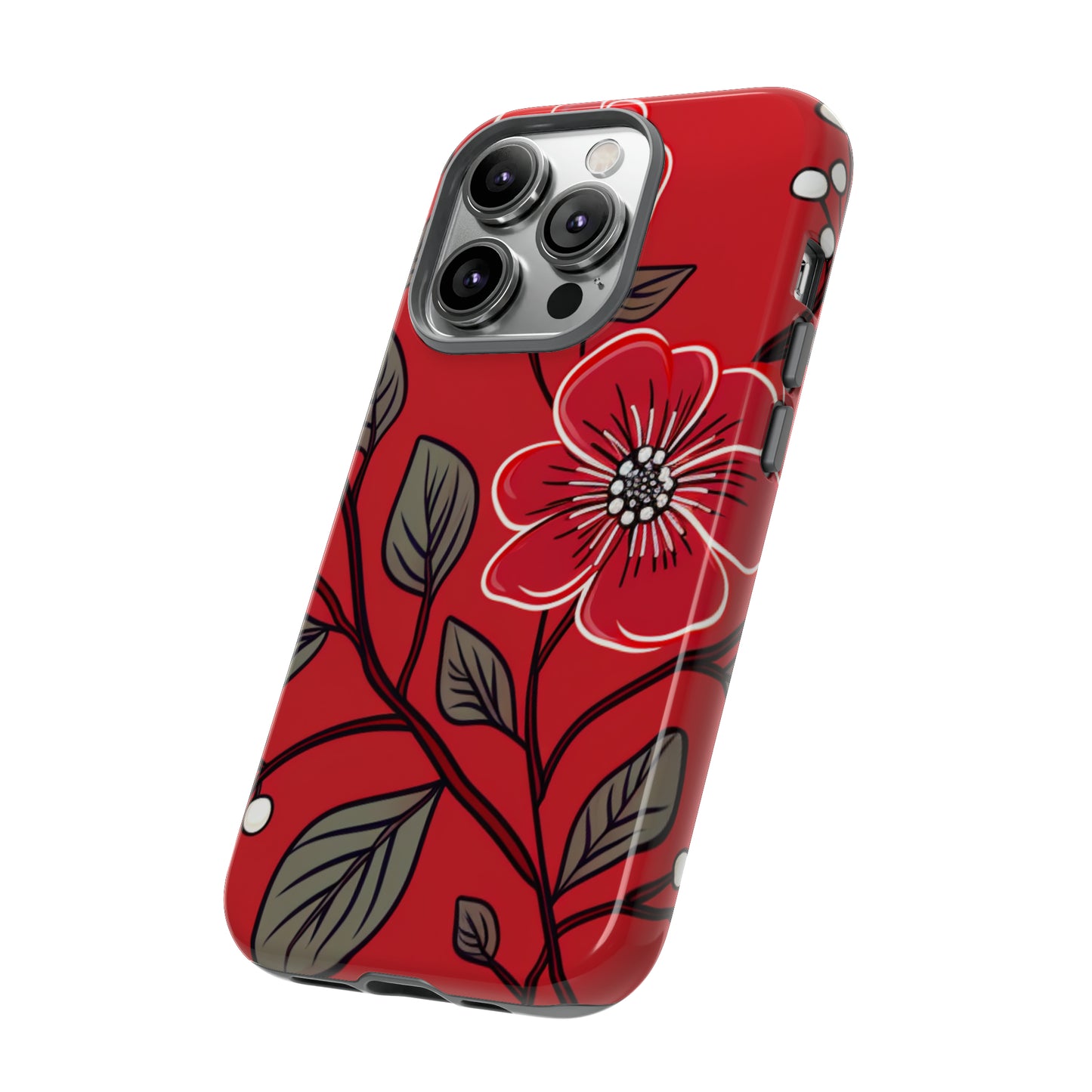 Red Floral phone case