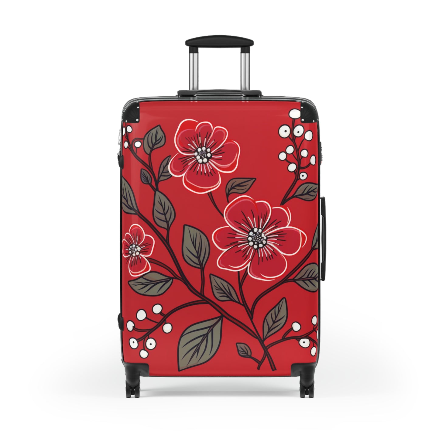 Red Floral Suitcase