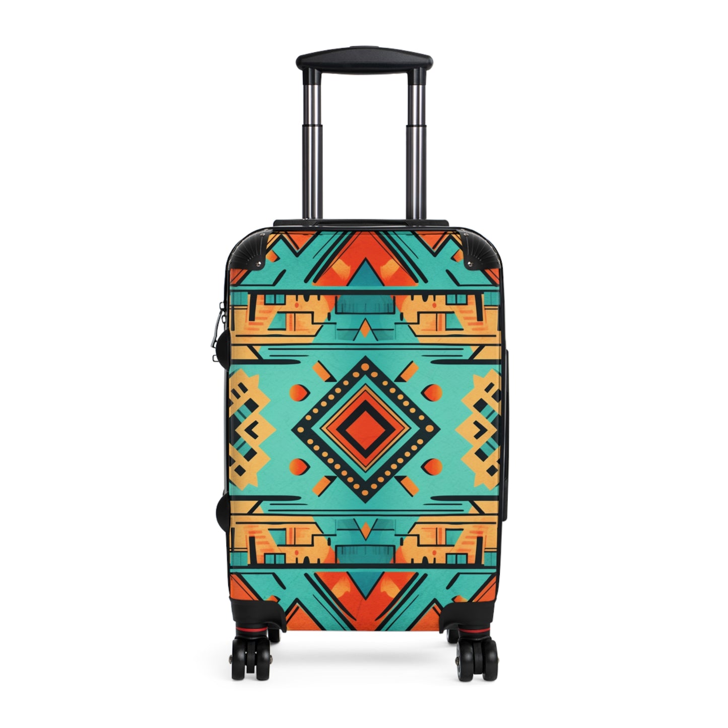 Turquoise and Orange Geometric Suitcase