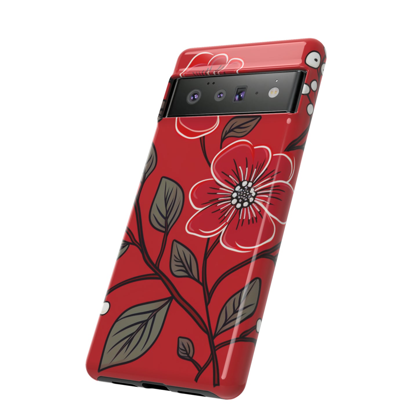 Red Floral phone case