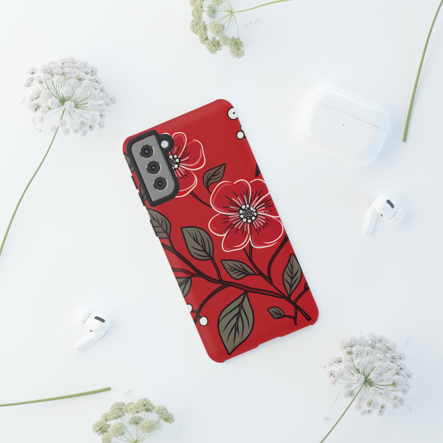 Red Floral phone case