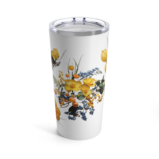 Yellow Floral Tumbler 20oz