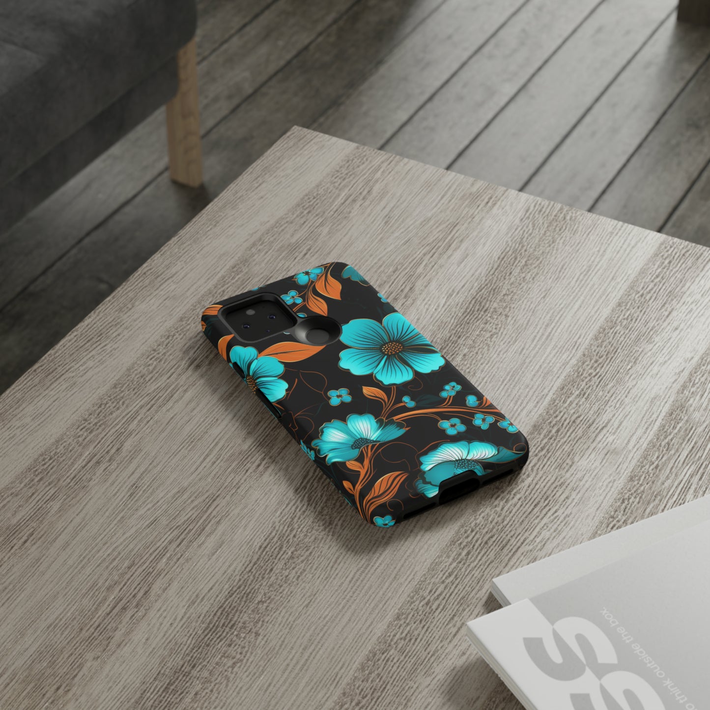 Turquoise Floral phone case