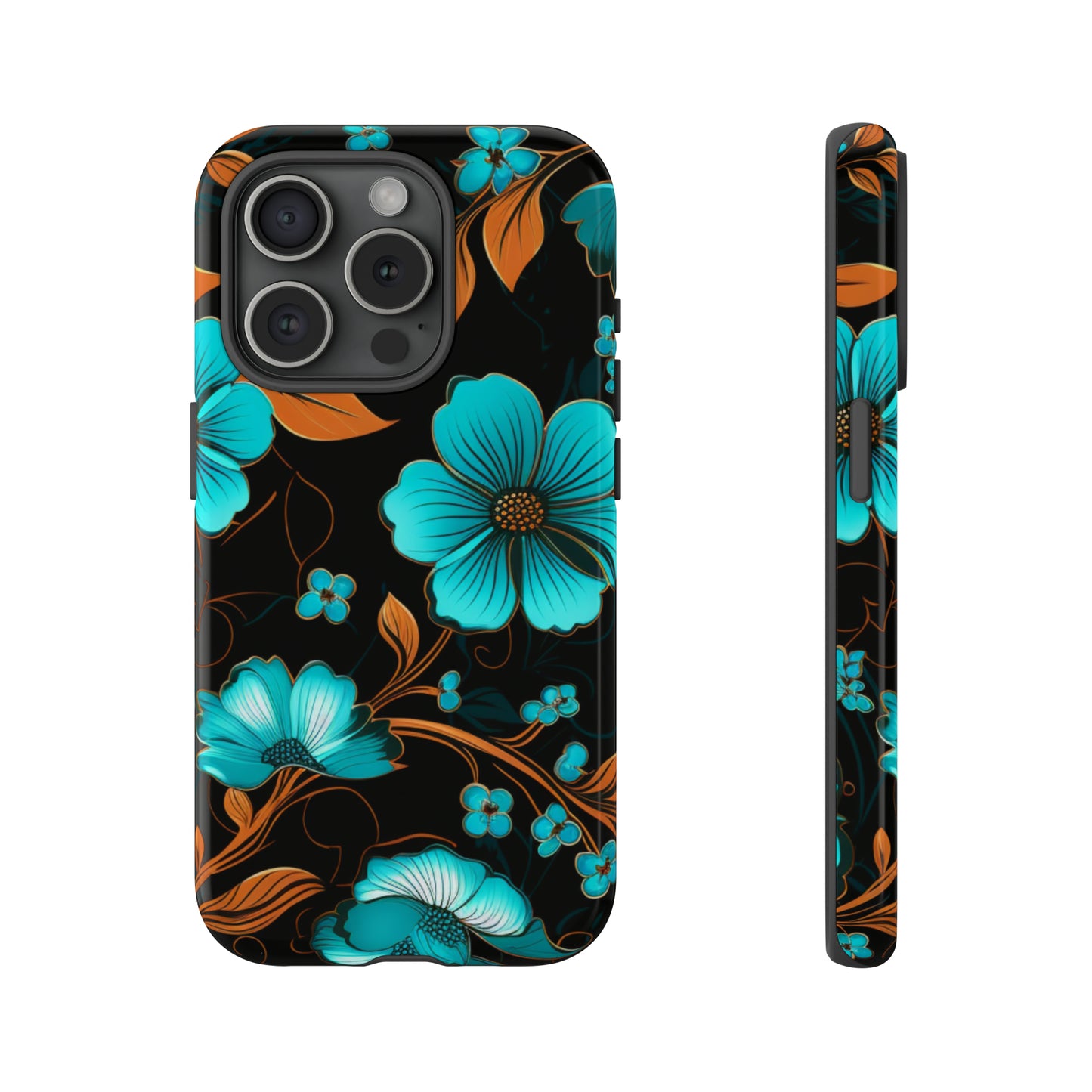 Turquoise Floral phone case