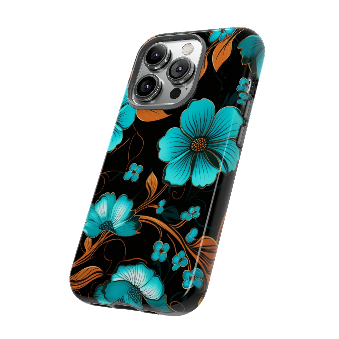 Turquoise Floral phone case