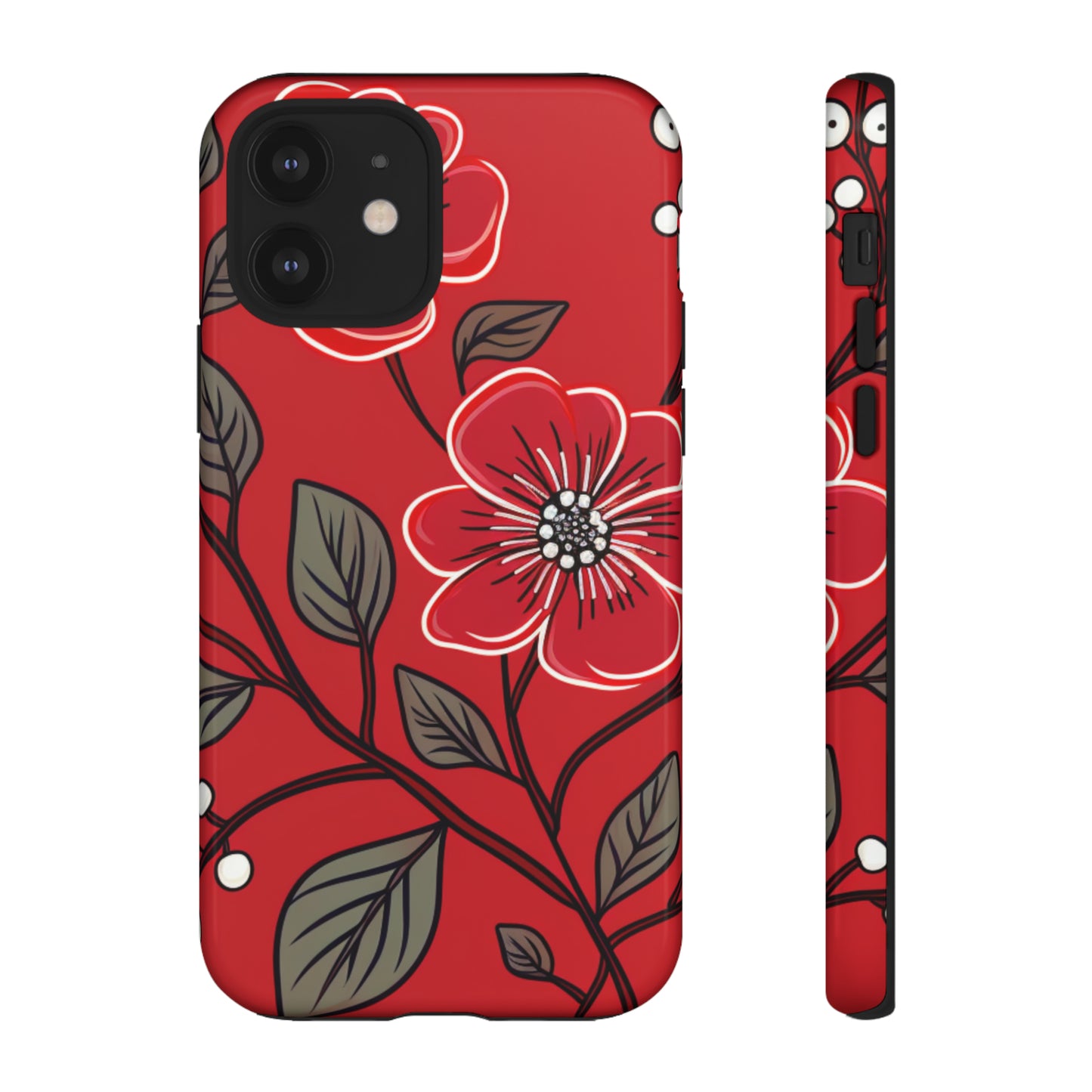 Red Floral phone case