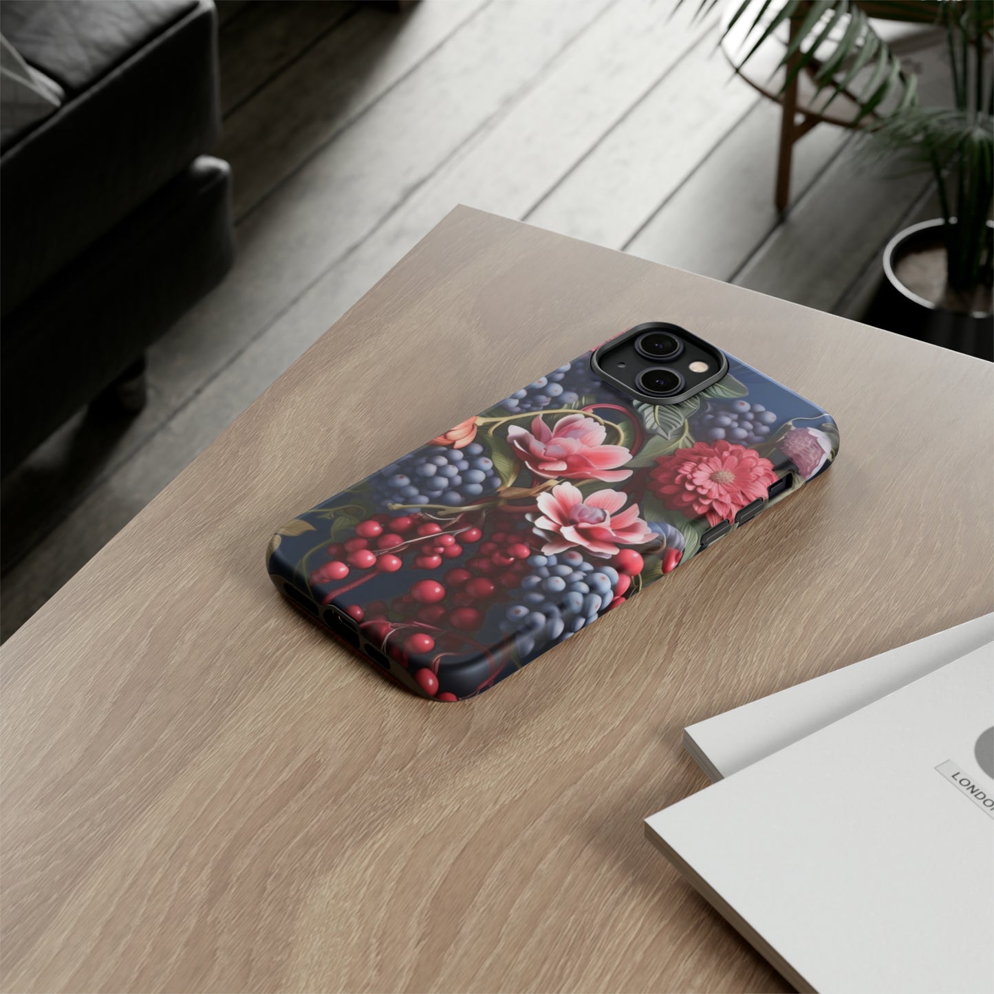 Berries and Floral phone case