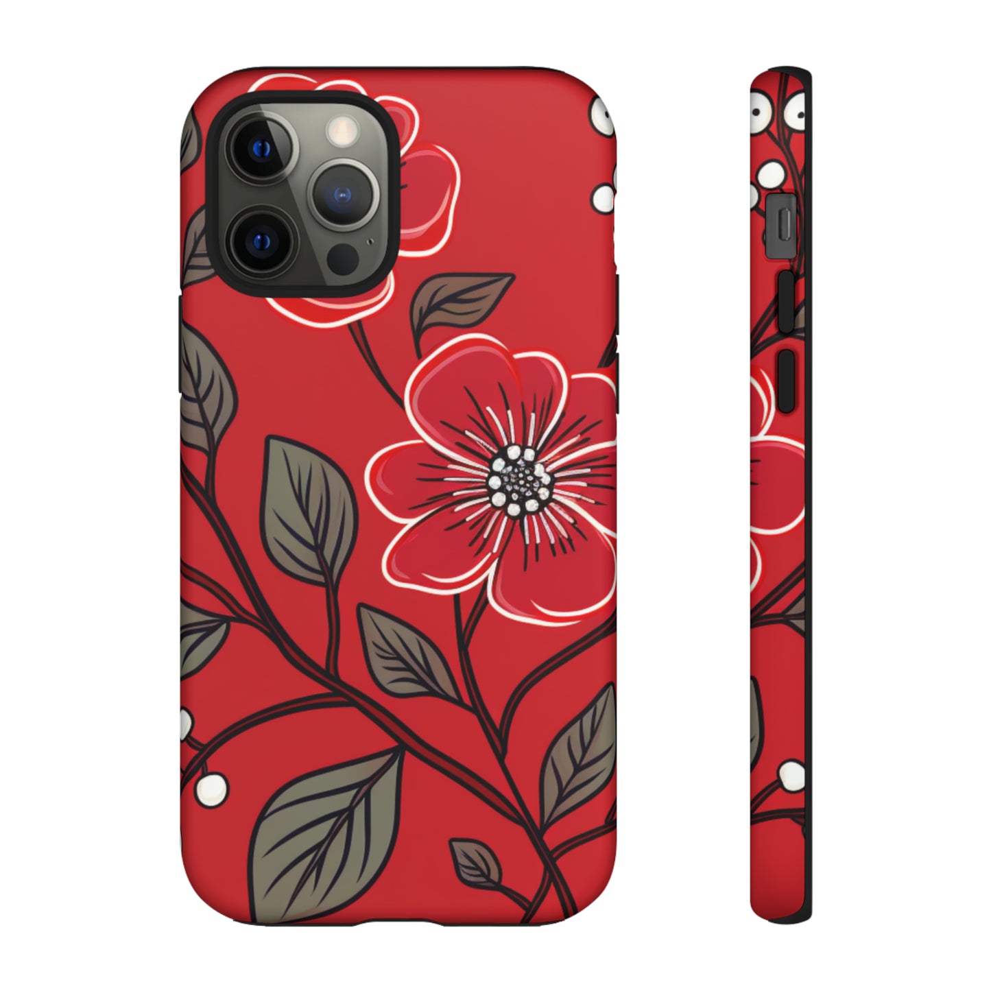 Red Floral phone case