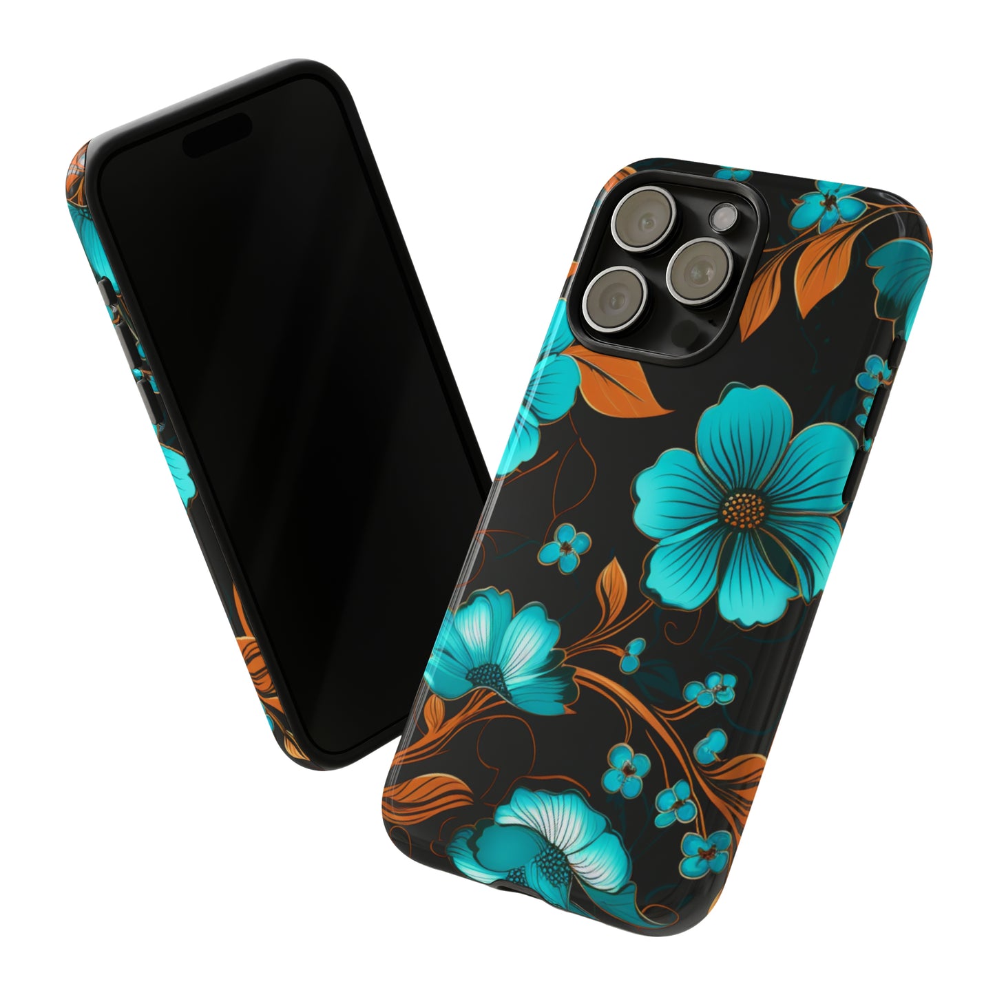 Turquoise Floral phone case