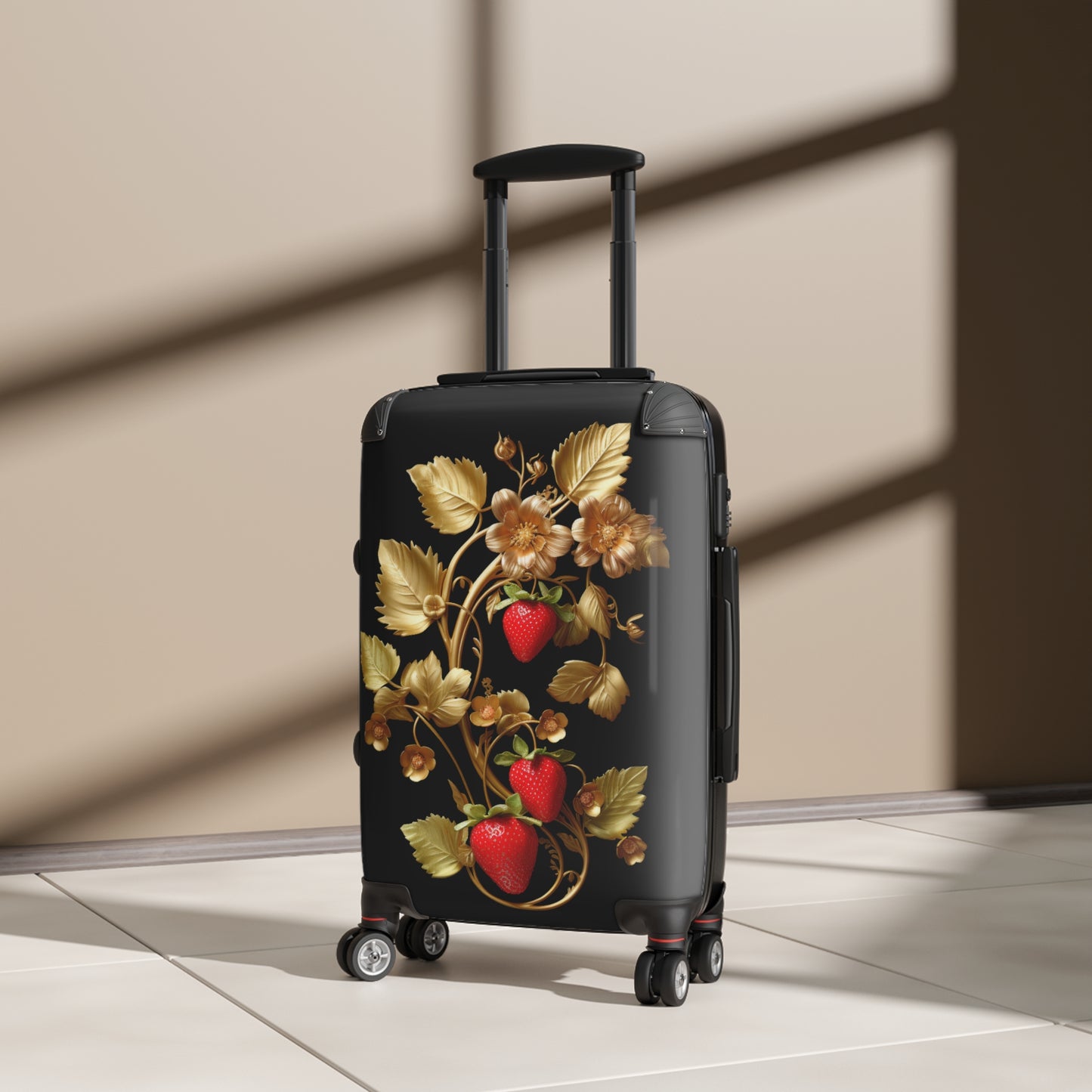 Golden Floral Suitcase