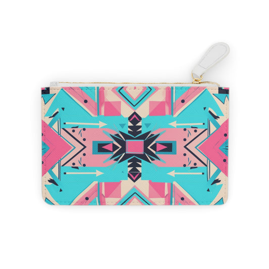 Pink and Turquoise Mini Clutch Bag