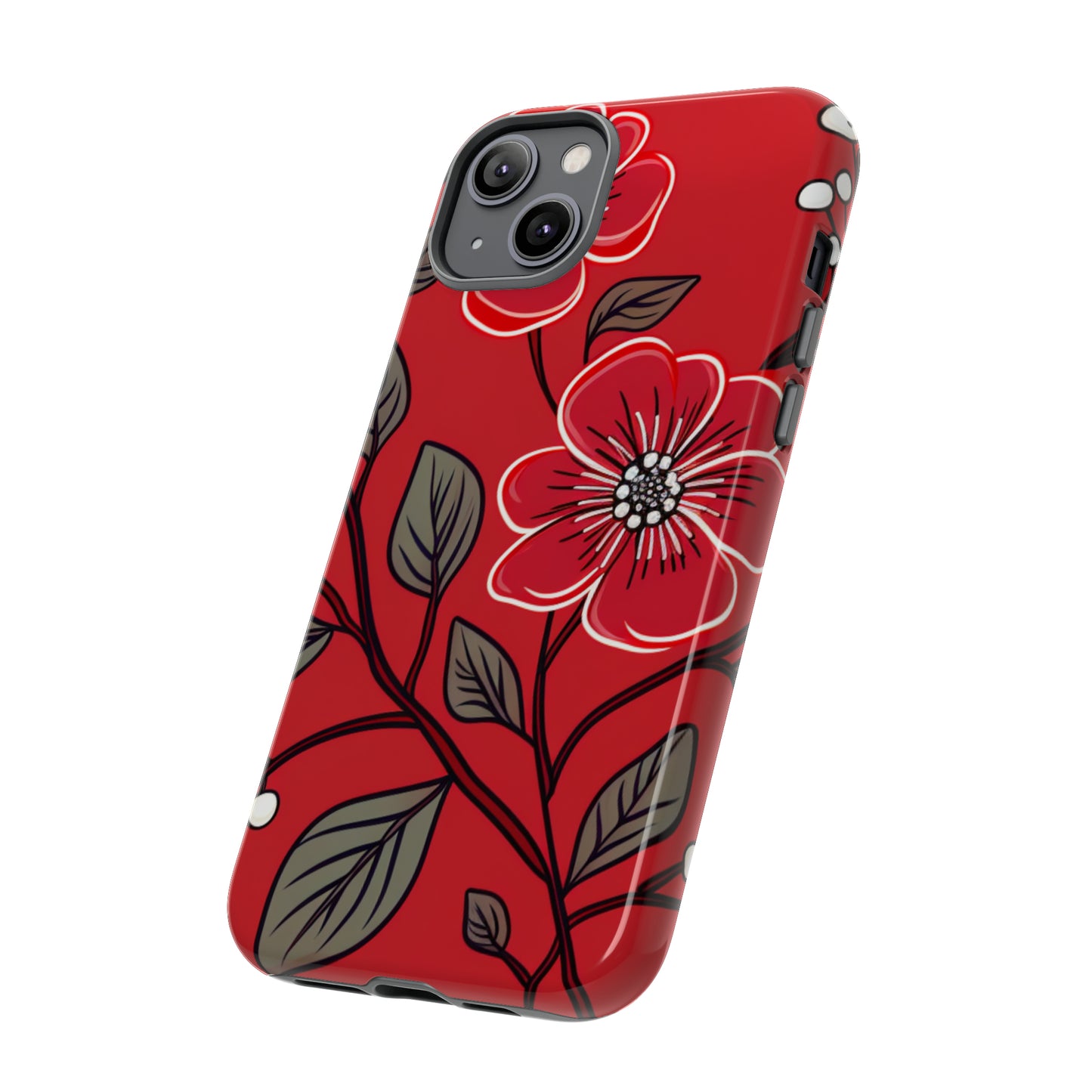 Red Floral phone case