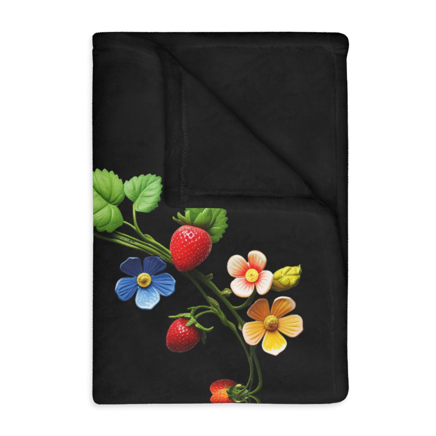 Multicolor Ojibwe Floral Velveteen Minky Blanket (Two-sided print)