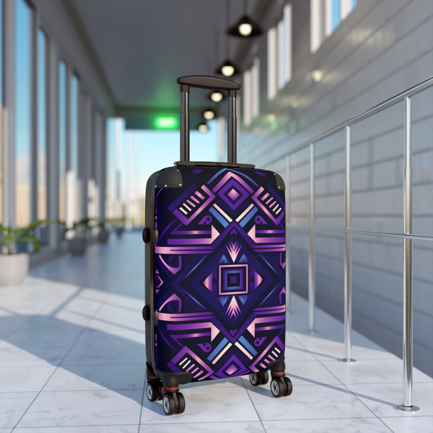 Purple Geometric Suitcase