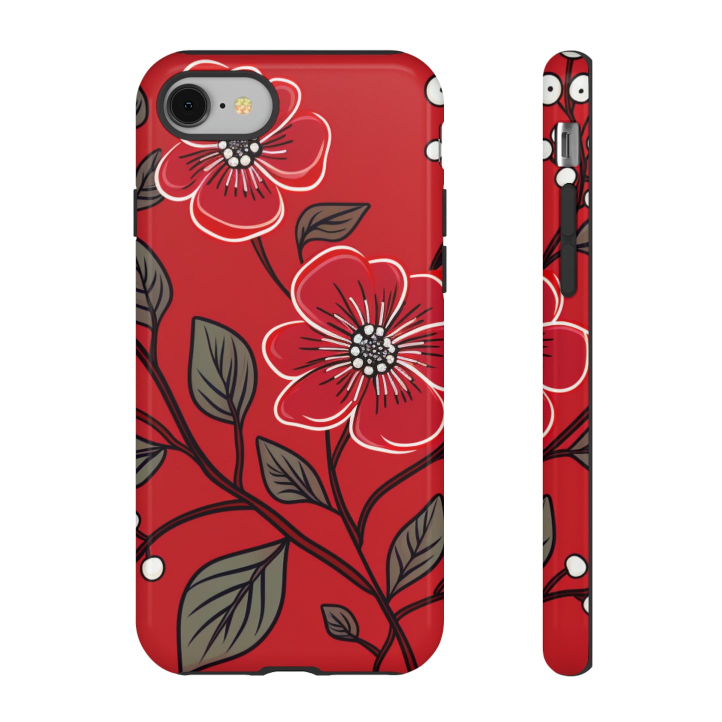 Red Floral phone case