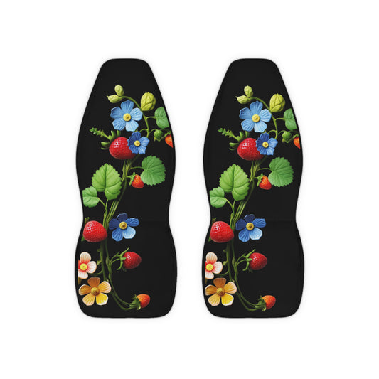 Black Floral Car Seat Covers