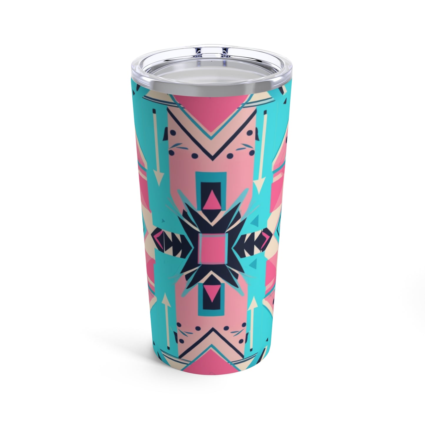 Pink and Turquoise Geometric Tumbler 20oz