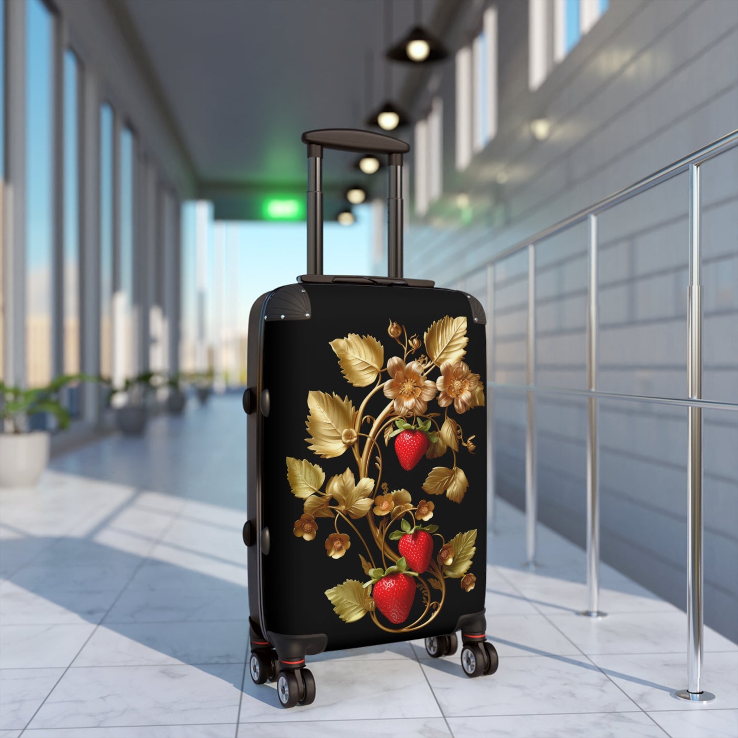 Golden Floral Suitcase