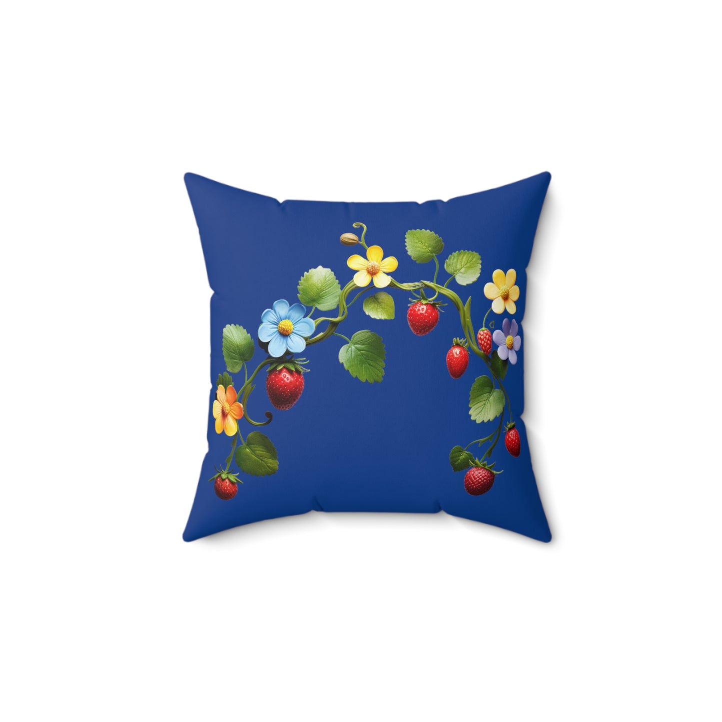 Blue Floral Square Pillow