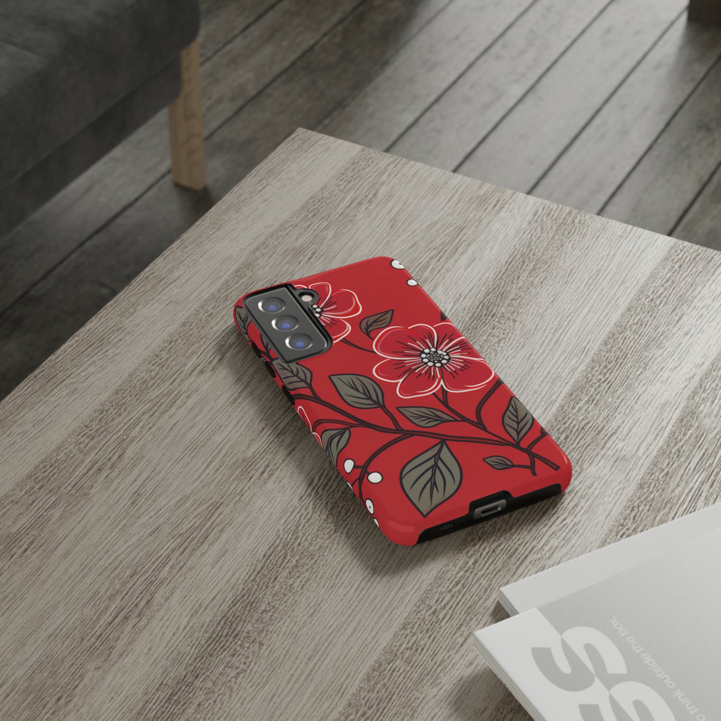 Red Floral phone case