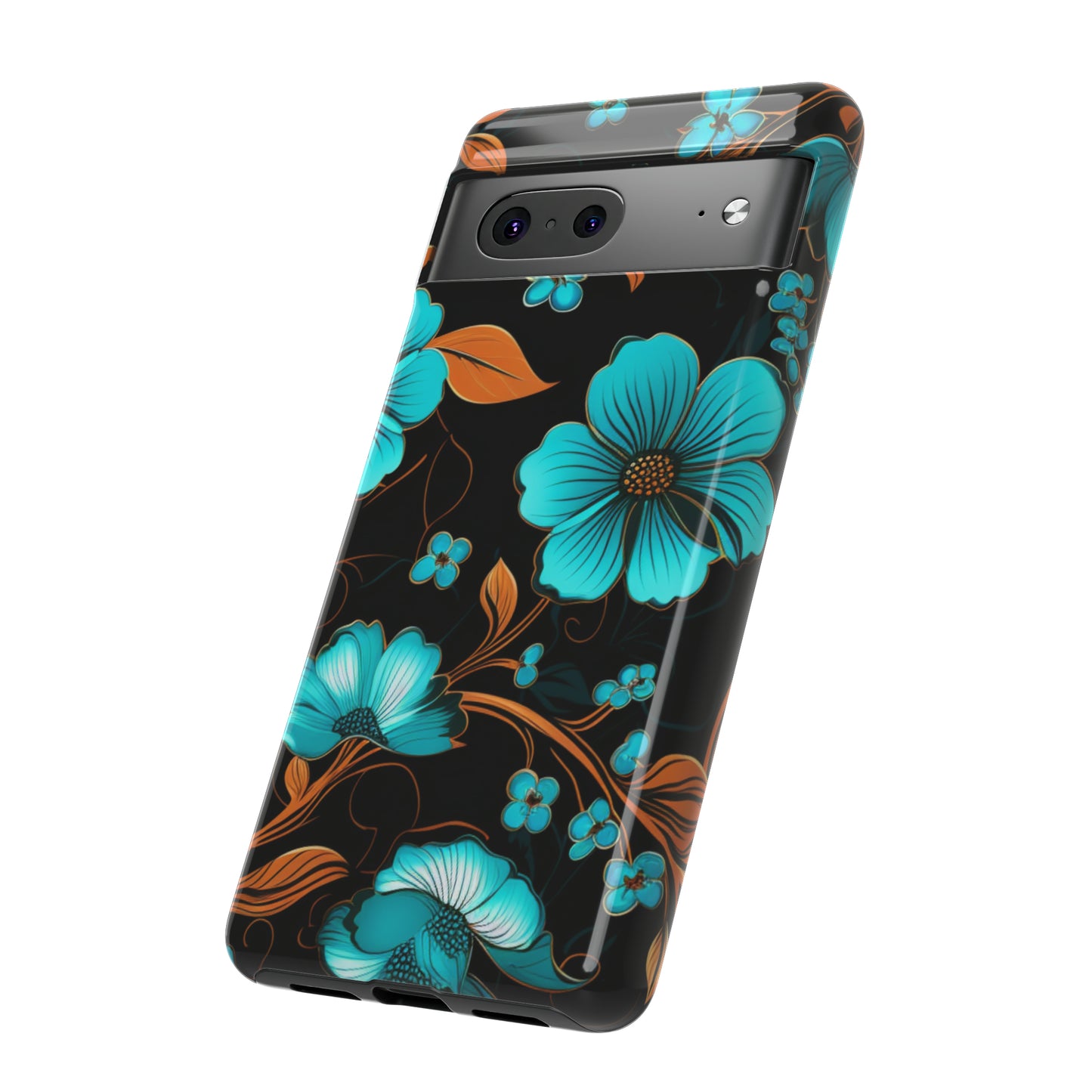 Turquoise Floral phone case