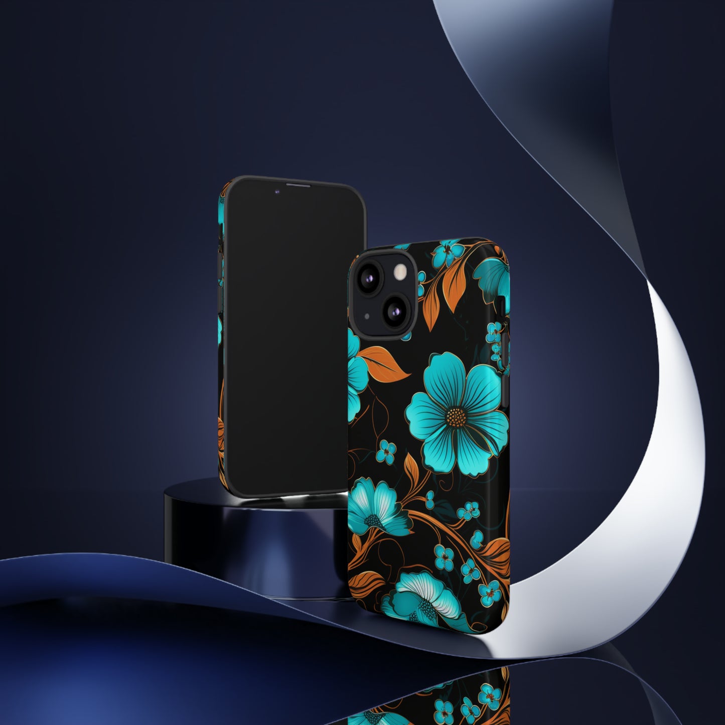 Turquoise Floral phone case