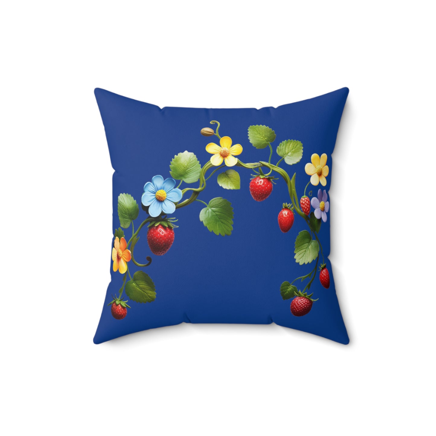 Blue Floral Square Pillow