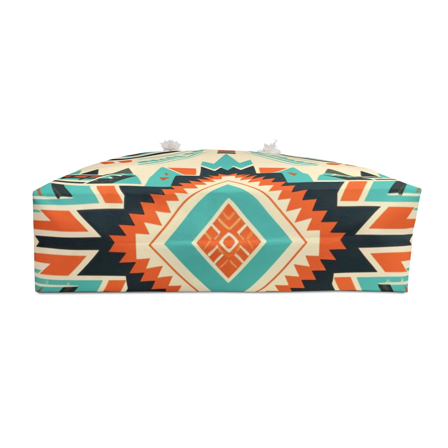 Orange and Turquoise Geometric Weekender Bag