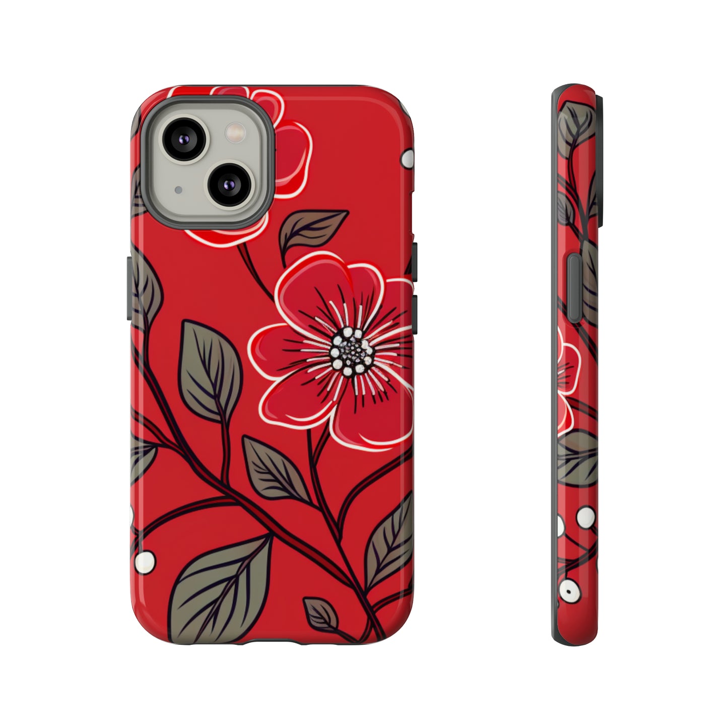 Red Floral phone case