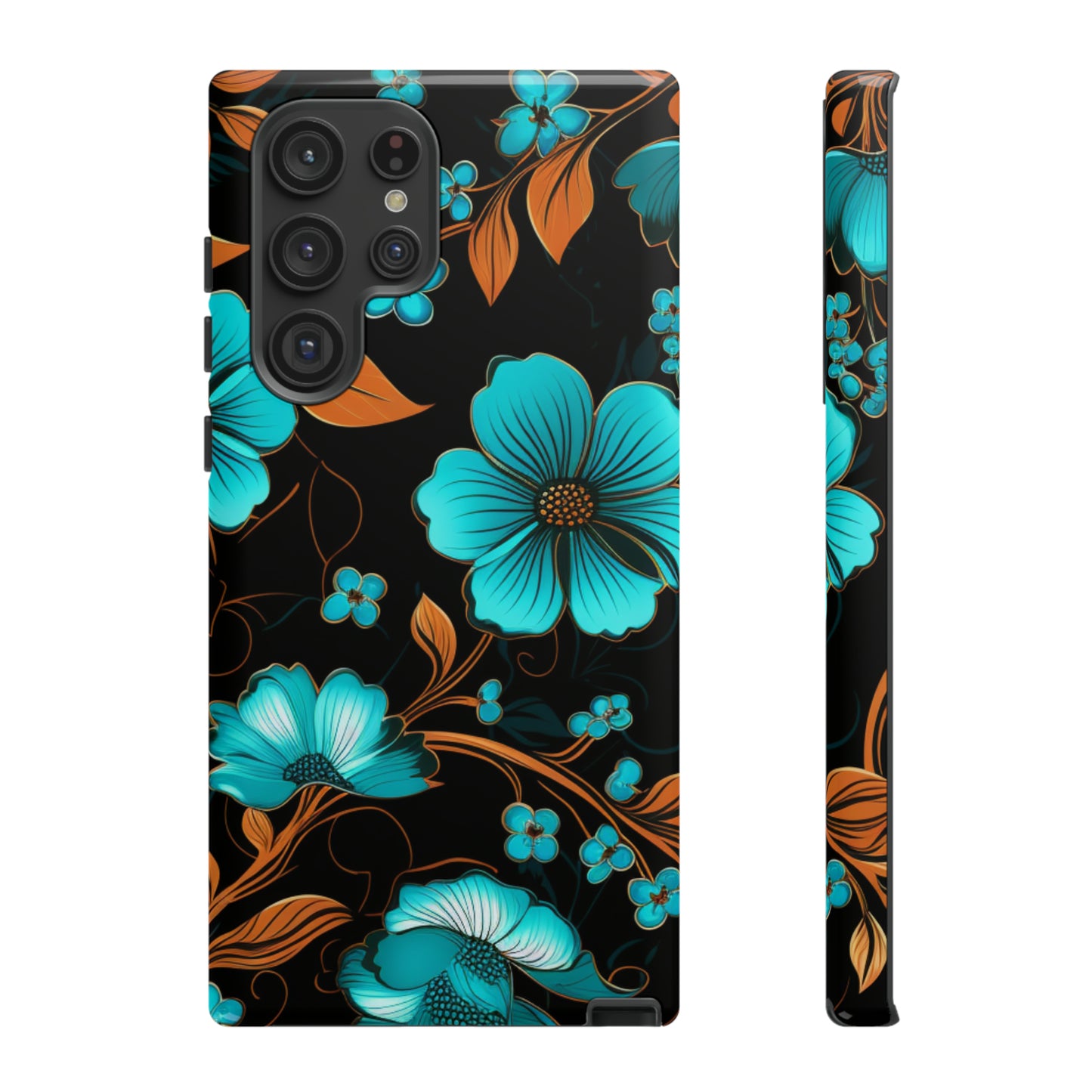 Turquoise Floral phone case