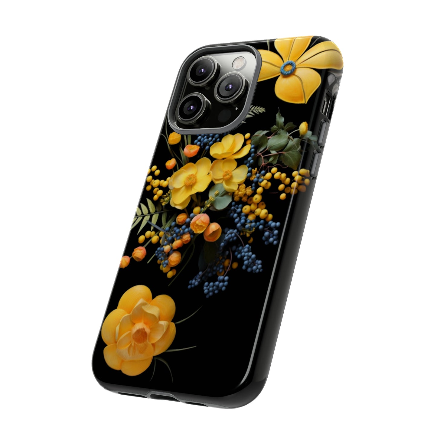 Yellow floral phone case