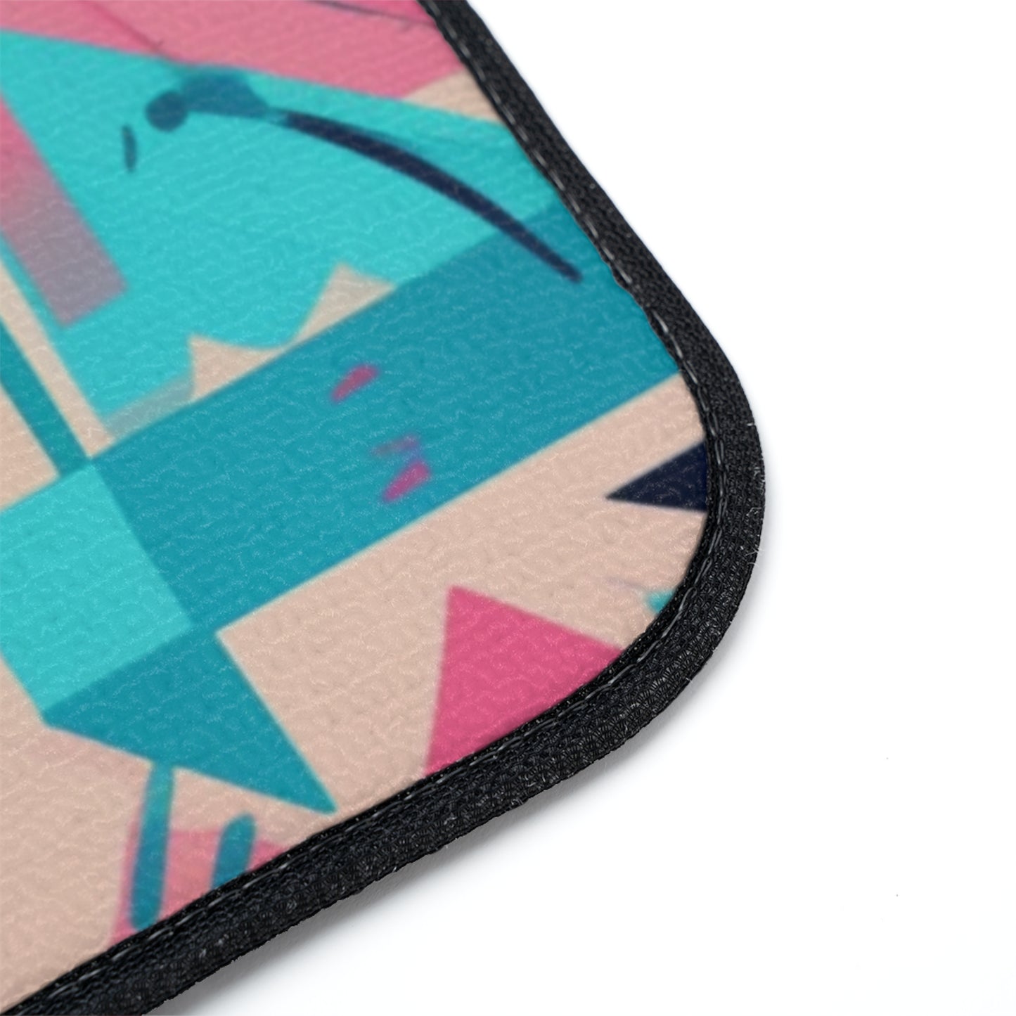 Pink and Turquoise Geometric Floor Mats, 1pc