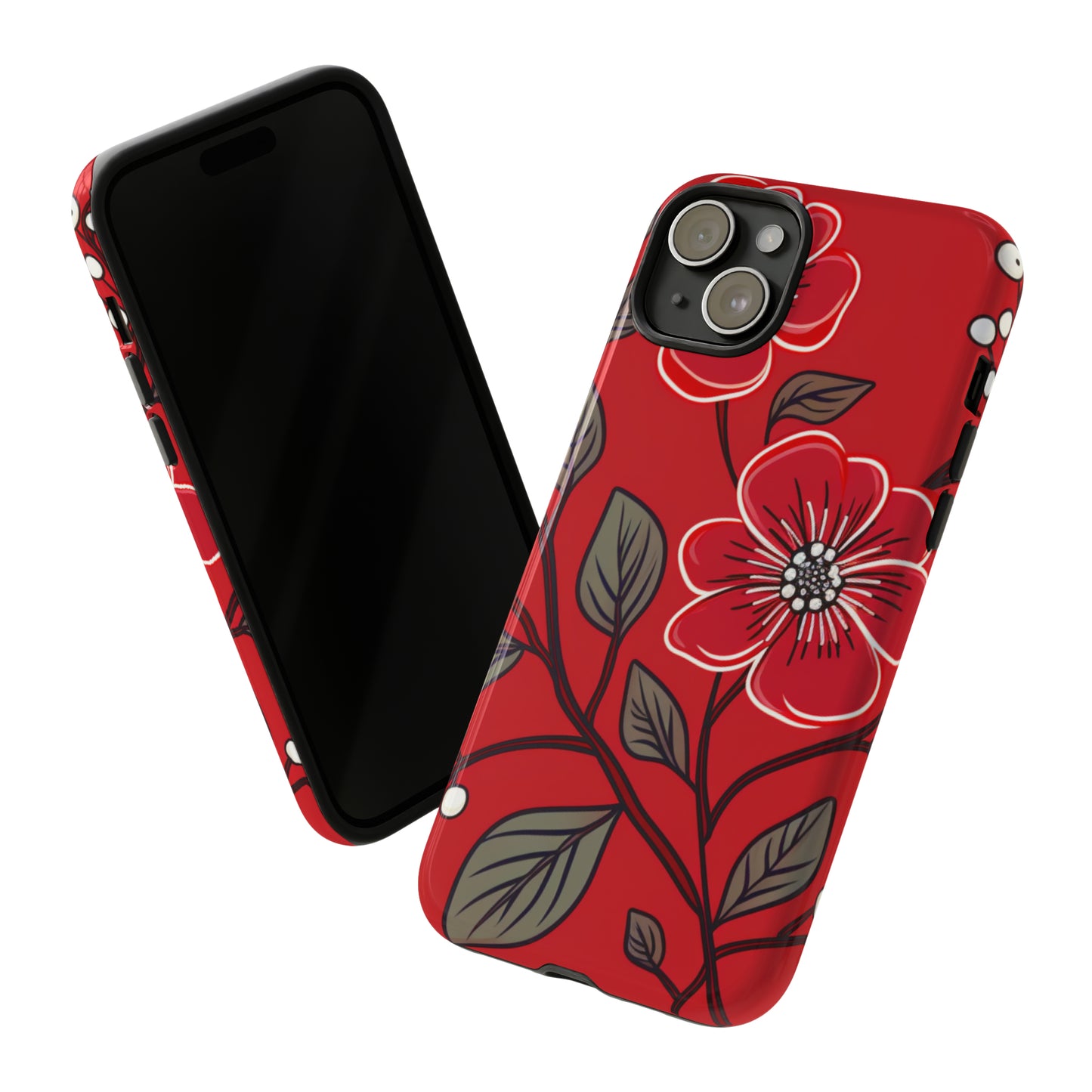 Red Floral phone case