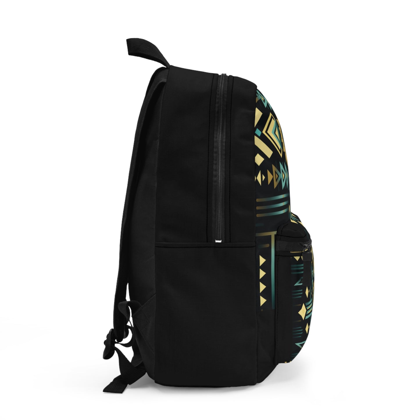 Black and Gold Geometric Backpack