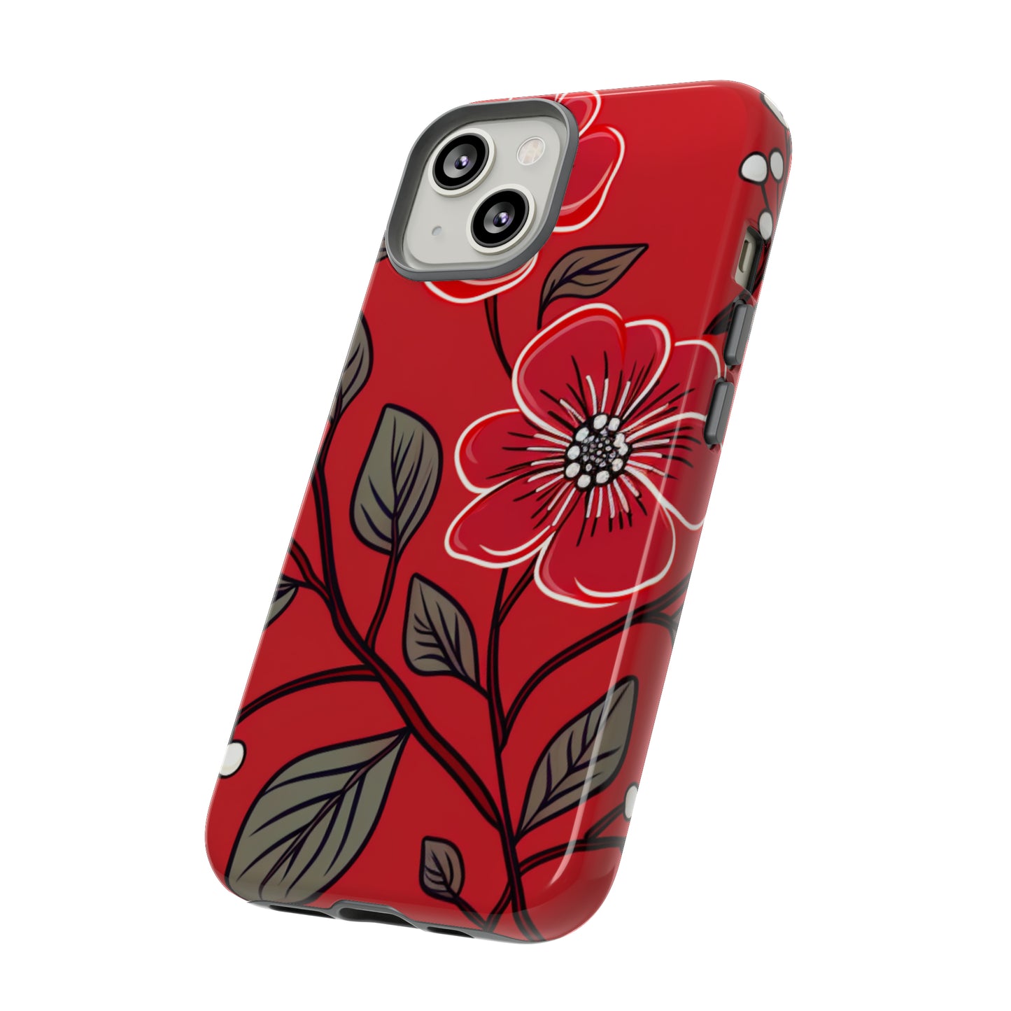 Red Floral phone case